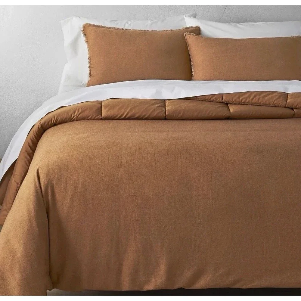 Casaluna Comforter Set Heavyweight Down Alternative, Warm Brown, King/Cal King